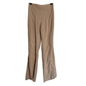Sincerely Jules Linen Blend Tan Pants Size Medium Elastic Waist NWOT